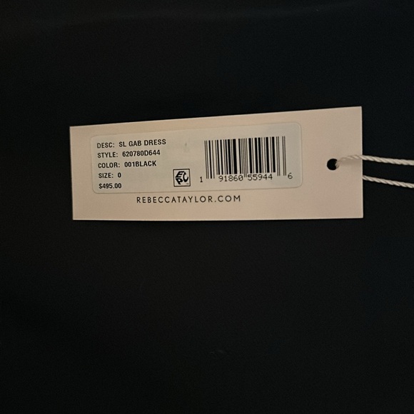 Rebecca Taylor Black Midi Dress, Size 0 - Picture 6 of 7